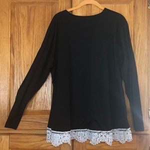 Blouse with White Lace, Size 3X